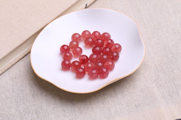 

strawberry crystal loose beads single semi-finished diy hand-made bead weaving bracelet necklace rope accessories