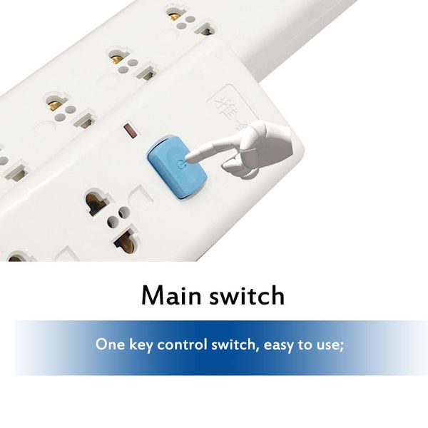 

power strip 6ac outlet extension cord socket with switch home electronics charger patch board 1.5m 3m wire au eu uk plug