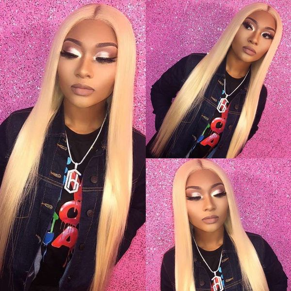 

blond full lace human hair wigs for black women pre plucked brazilian straight colored human hair wigs