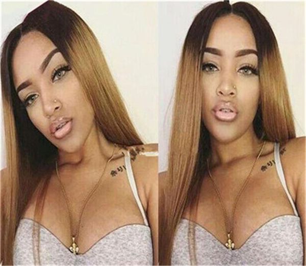 100 Unprocessed Virgin Remy Human Hair Brown Ombre Color Natural