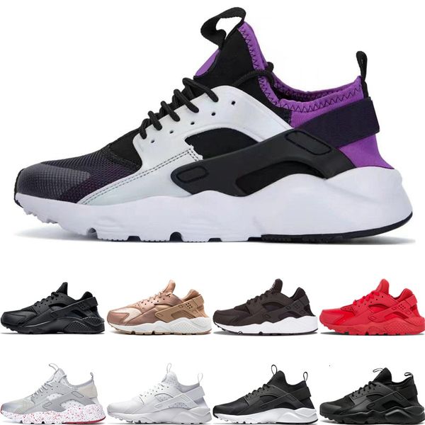 

2019 new fashion huaraches ultra running shoes men women runner sneakers tripe black white red rose gold designer sport trainers size 36-45