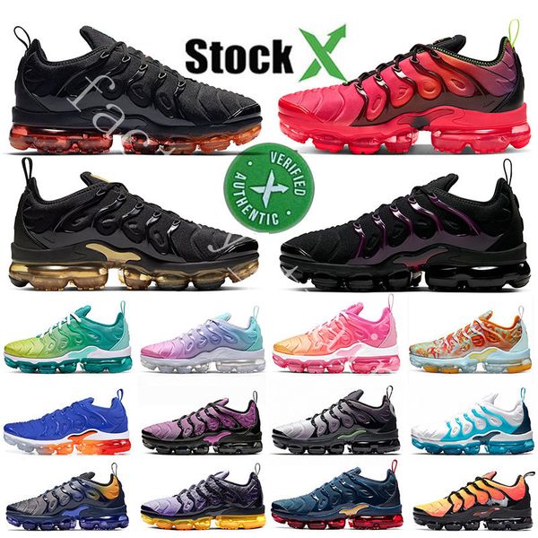 

2020 vapors tn plus black laser crimson air cushion men women running shoes voltage purple black brown bleached aqua maxes sneakers trainers