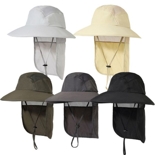 

new sun protection hat uv protection face neck flap sun cap man summer breathable work casual hat summer, Blue;gray