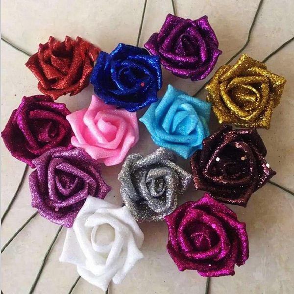 

50pcs artificial rose flowers home festive wedding party car diy wedding scrapbook rose fake flower wholesale decoration sal