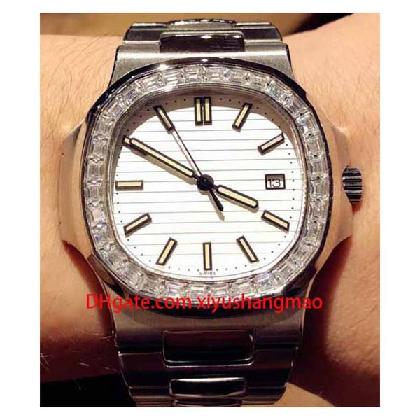 

luxury men's watch, master-designed watches, nautilus 5711/5722 series, diamond case, imported mechanical automatic cal.324 movement, Slivery;brown