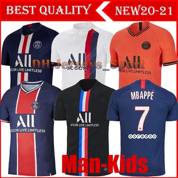 

maillots de football kit 19 20 psg soccer jersey 2019 2020 mbappe icardi marquinhos 4th shirt men kids sets maillot de foot cavani fourth, Black;yellow