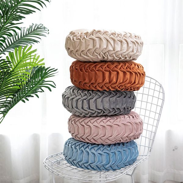 

european style round seat cushion/back cushion or as sofa pillow bed pillow velvet fabric chair cushion floor