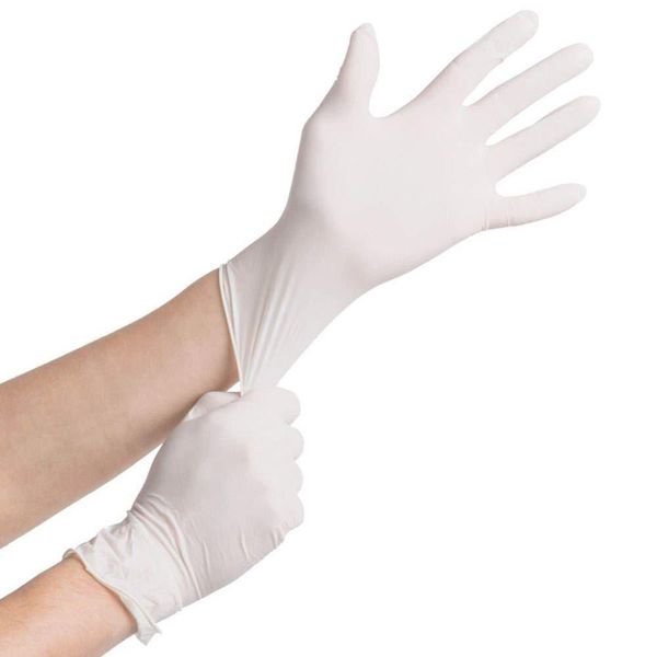 

white disposable medical grade exam nitrile glove for examination fda food disposable working gloves household protective products
