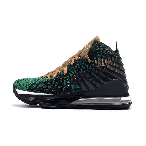 

mens lebron 17 basketball shoes irish green gold brown christmas red carpet youth new lebrons james xvii sneakers boots with box