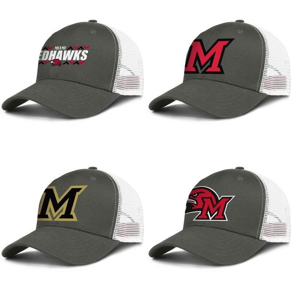 

miami university redhawks football logo for men and women adjustable trucker meshcap designer cool team original baseballhats core tree, Blue;gray
