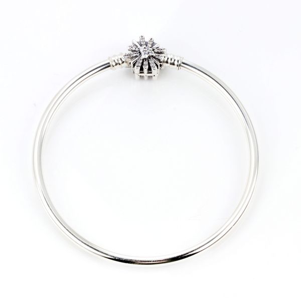 

fashion 925 silver fit pandoras love christmas snowflake crystal charm bangles moments chain bracelet for women diy jewelry gift, Black