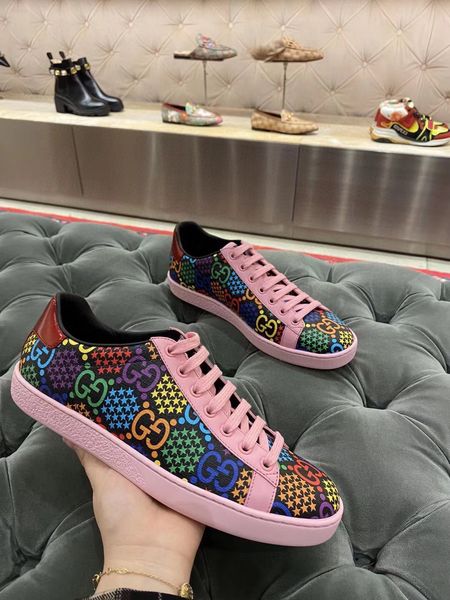 

selling fashion designer men's and women's shoes wild vintage luxury platform little bee rhinestone casual sneakers low-shoes 02