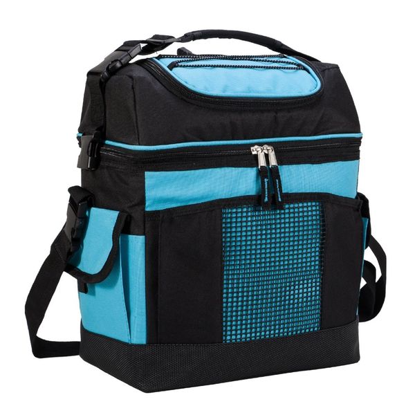 

mier 2 compartment large cooler bag tote 24-can insulated lunch bag for picnic, grocery, kayak, car, travel
