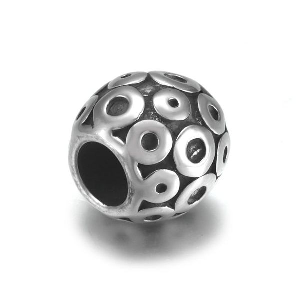 

stainless steel european bead 5mm hole for bracelet jewelry making polished metal beads diy supplies parts wholesale