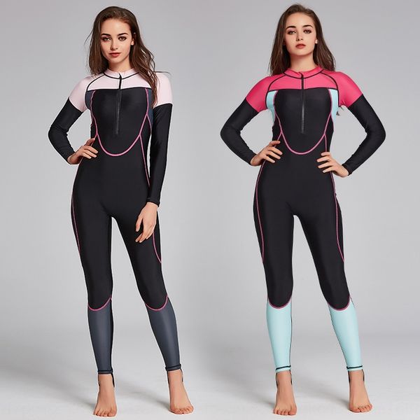 

0vy2a sbart women's long-sleeved one-piece sunscreen snorkeling quick-drying thin conservative women sbart swimsuit women's long-s, White;black