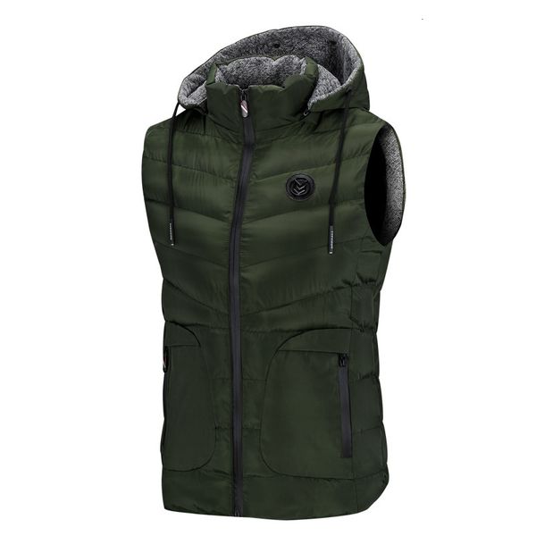 

men's down & parkas dimusi mens vests spring autumn fashion sleeveless jackets male cotton-padded men thicken waistcoats clothing,ya785, Black