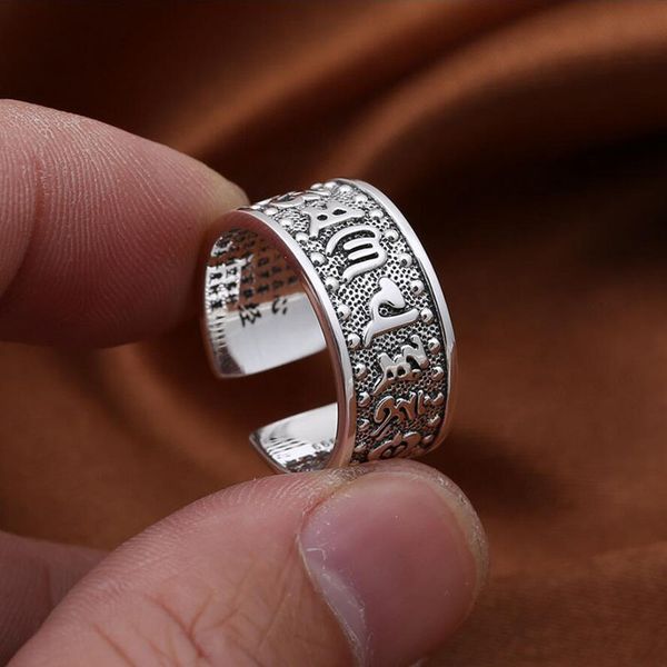 

real sterling silver писание обручальное vintage регулируемые кольца перста ювелирных изделий