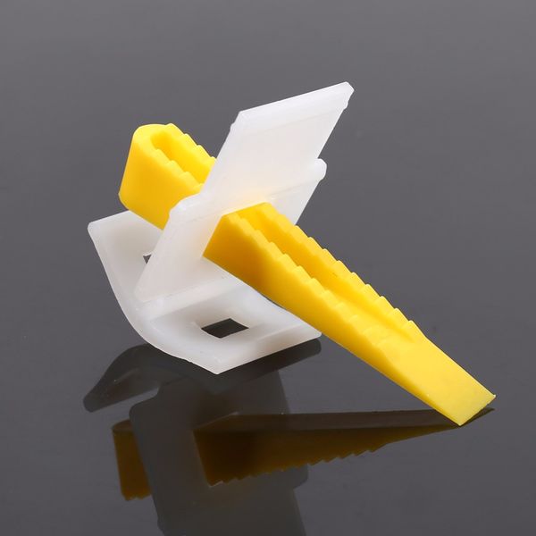 Freeshipping 500 clip + 200 cunei Distanziatori per livellatori per piastrelle da pavimento Strumenti per sistemi di livellamento piatti Strumenti di misurazione fisica Distanziatori in plastica