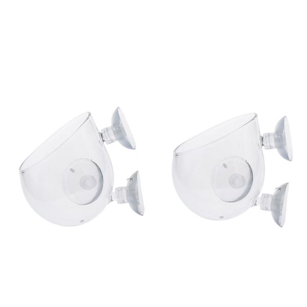 

2 pieces aquarium mini plants holder fish tank glass plant pot with suction cup