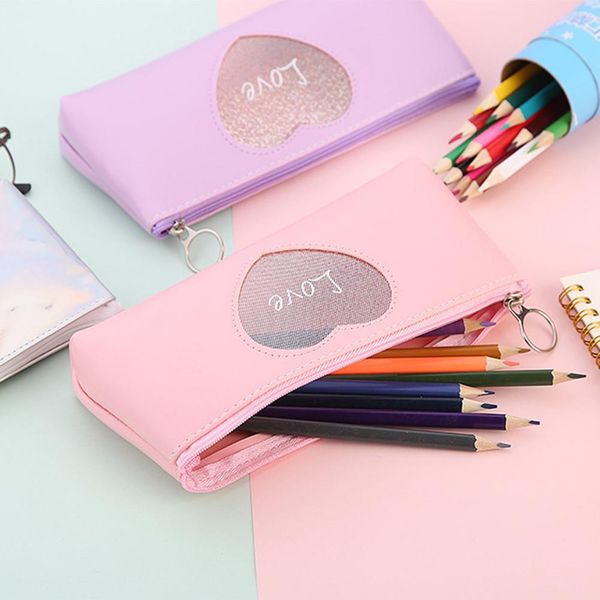 

quicksand mermaid pencil case high capacity pencil bag transparent glitter pencilcase for girls pen box school supplies