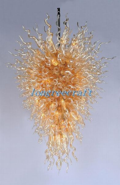 

mouth blown 110v/120v led bulbs l fancy hanging long curved glass ceiling lights