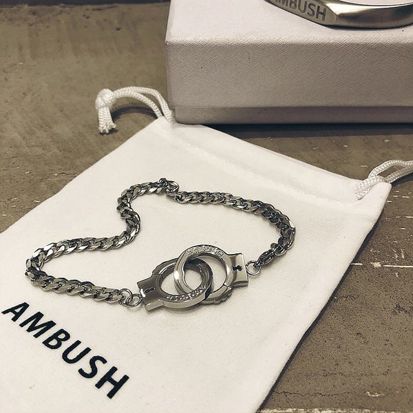 

2020 hiphop jewelry gifts ambush women men handcuffs style bracelet bangle alyx ambush fashion bracelets female male, Black