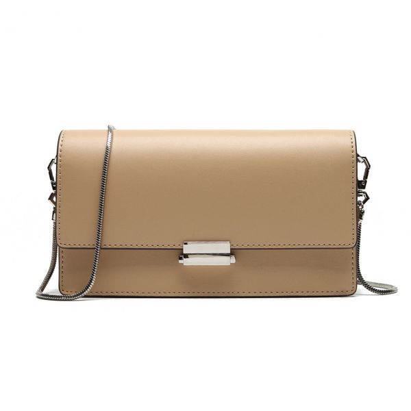 

bag female 2019 new diagonal cross bag leather handmade leather female lock chain chain handbags high-end mobile phone purse
