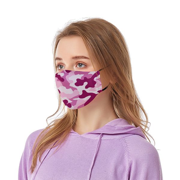 

15style outdoors stereo face masks camouflage flower camo printting dust mask mouth cover anti droplet adjustable, Blue