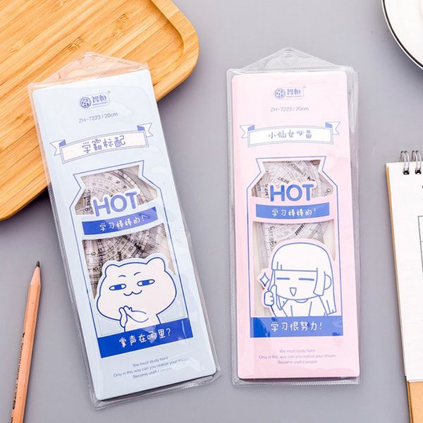 

random color cartoon plastic ruler set, for school classroom home office