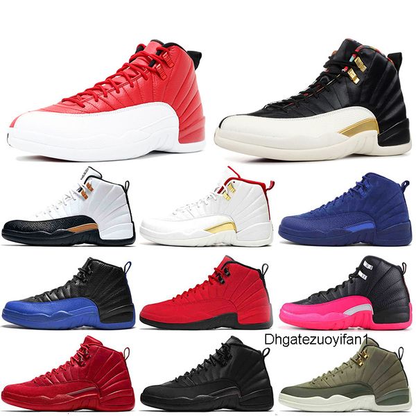

12 12s mens basketball shoes gym red midnight black fiba 12s winterized international flight gamma blue trainers jumpman sneakers size 13
