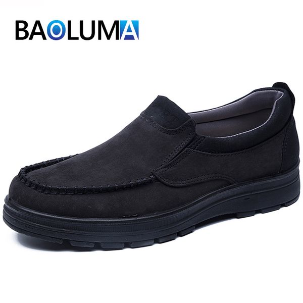 

2020 mens loafers flock mens casual shoes comfortable buiness formal shoes breathable men's office soft moccasin, Black