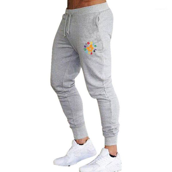 

fashion loose male clothing tyler the creator mens pants sport casual pencil pants small print, Black
