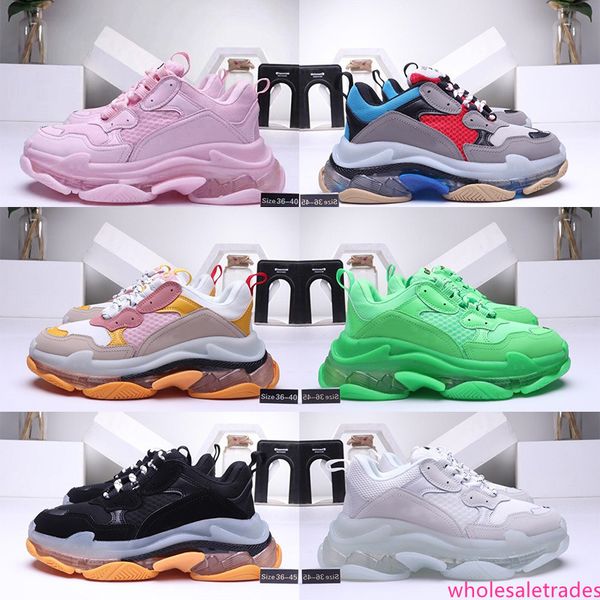 

2020 new designer casual shoes 17fw triple-s dad for men's women black sports designer sneakers triple s shoes size eur 36-45