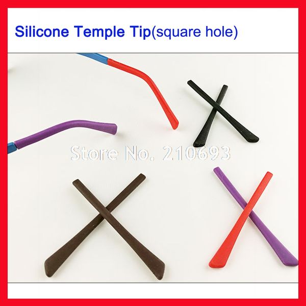

retail dt001 soft silicone anti slip eyeglasses glasses temple tips accessories optical frame temples square hole, Silver