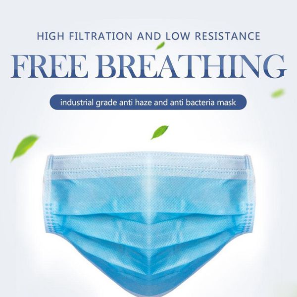 

dhl ship нетканые одноразовые маски для лица 3 слоя пылезащитная маска защита безопасность работы маски мужчины женщины респиратор маска в н