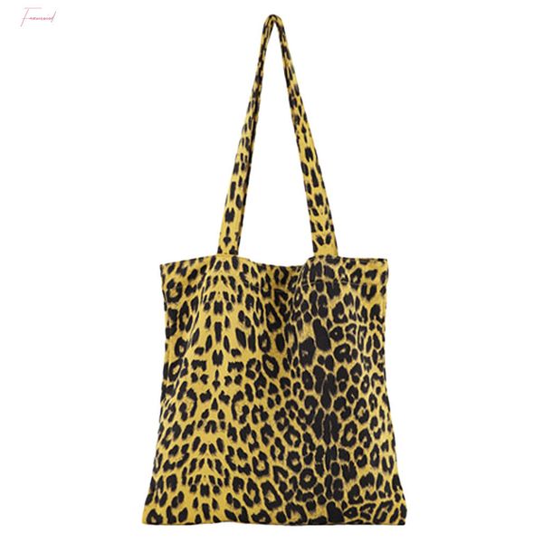 

womens fashion simple handbag leopard casual shoulder bag folding bag