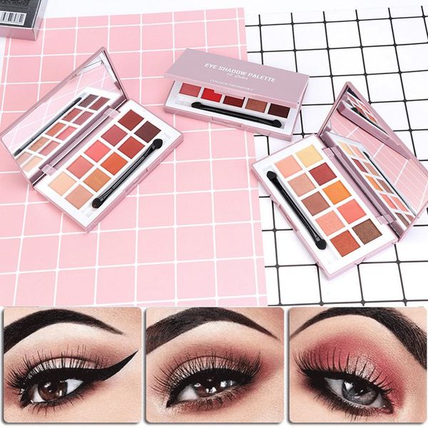 

10 color multicolor geometric matte eye shadow plette pearlescent nude waterproof long lasting makeup eyeshadow cosmetic