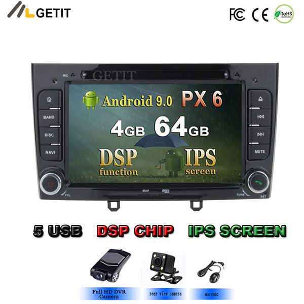 

ips android 9.0 4g 64g car dvd player for 408 308 308sw gps radio