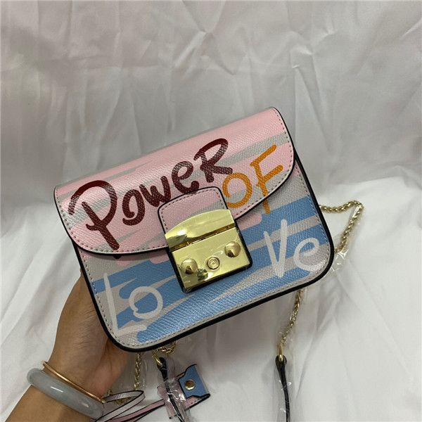 

новые дамы моды кожи печати сумка письмо любовь мешок плеча девушки цвет сопрягая милый joker небольшой квадратный мешок