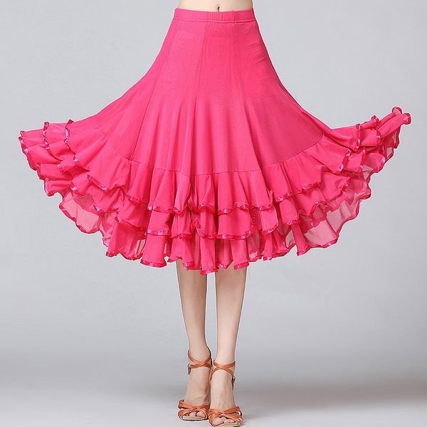 

latin dance skirt ballroom dance skirts waltz modern dancing skirts tango performance costume national standard, Black;red