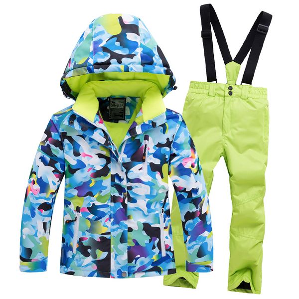 

kids ski suit boys girls skiing jacket pants set windproof waterproof snowboarding jacket winter children's outdoor wear