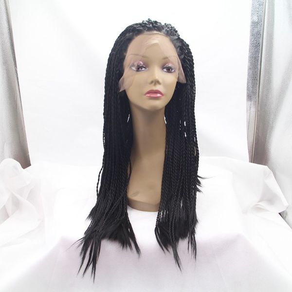 Twist Braiding Hair Senegalese Black Wig Synthetic Twist Perücken 16