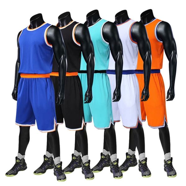 

new men basketball set uniforms kits sports clothes kids basketball jerseys kids college tracksuits diy customized boxing robes, Black;red