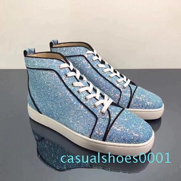 

autumn/winter glitter leather sneaker shoes,high red bottom shoes,casual walking lover design leisure flat size 35-46 ac01, Black