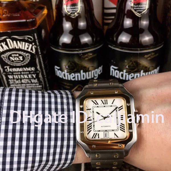 

2019 mens watch full stainless steel strap automatic gold watch luminous wristwatch mens watches sports wristwatches, Slivery;brown