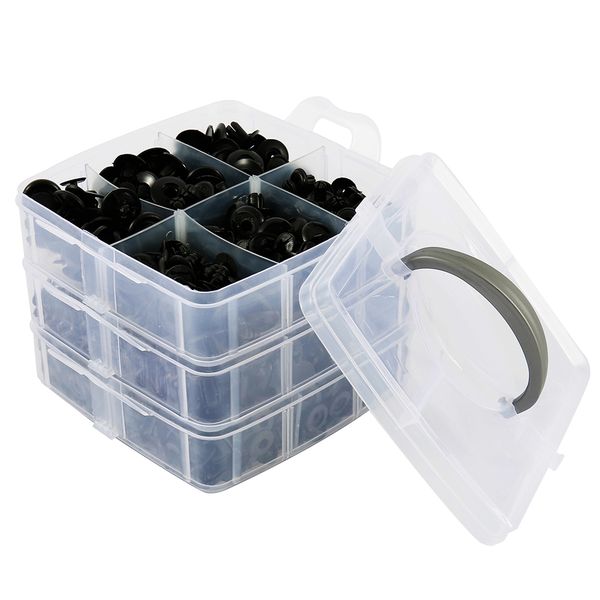 

240 630 pcs/lot fastener clips car mixed fasteners door trim panel auto bumper rivet retainer push engine cover fender with box