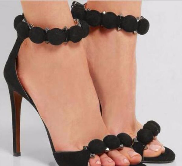 Heißer Verkauf - Kim Kardashian High Heel Sandalen Wildleder T-Riemen Frau Gladiator Sandalen Sexy Sommer Lady Party Schuhe