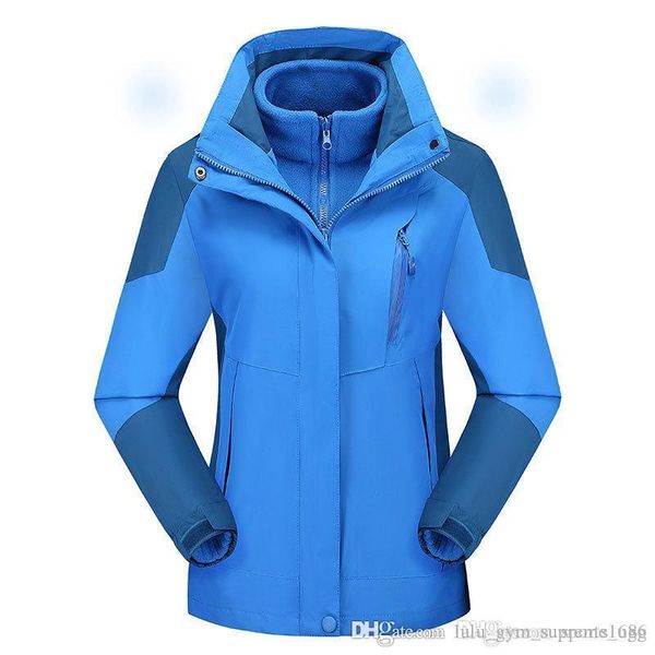 

lixada waterproof hooded jacket waterproof ski jacket winter rain jacket raincoats for men/women the north mountaineering ski suit face out, Blue;black