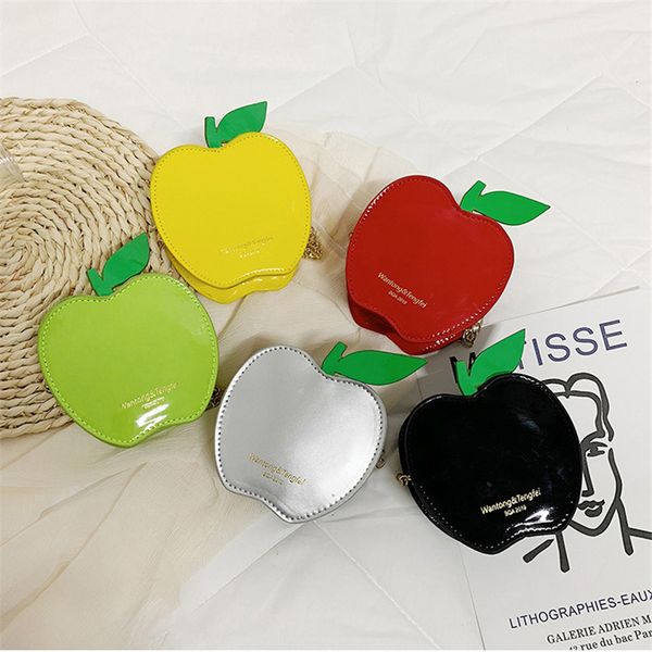 

children's bag cute patent leather apple bag mini boys girls shoulder