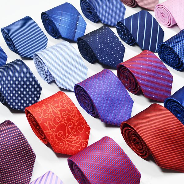 

mens plaid polyester ties for men brand neckwear business suit tie polyester 1200 needle wedding jacquard striped tie polyester si222h, Red;black